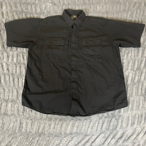 5.11 Tactical Mens Extra Large Black Short Sleeve Button Up Shirt Work Utility - Picture 1 of 8